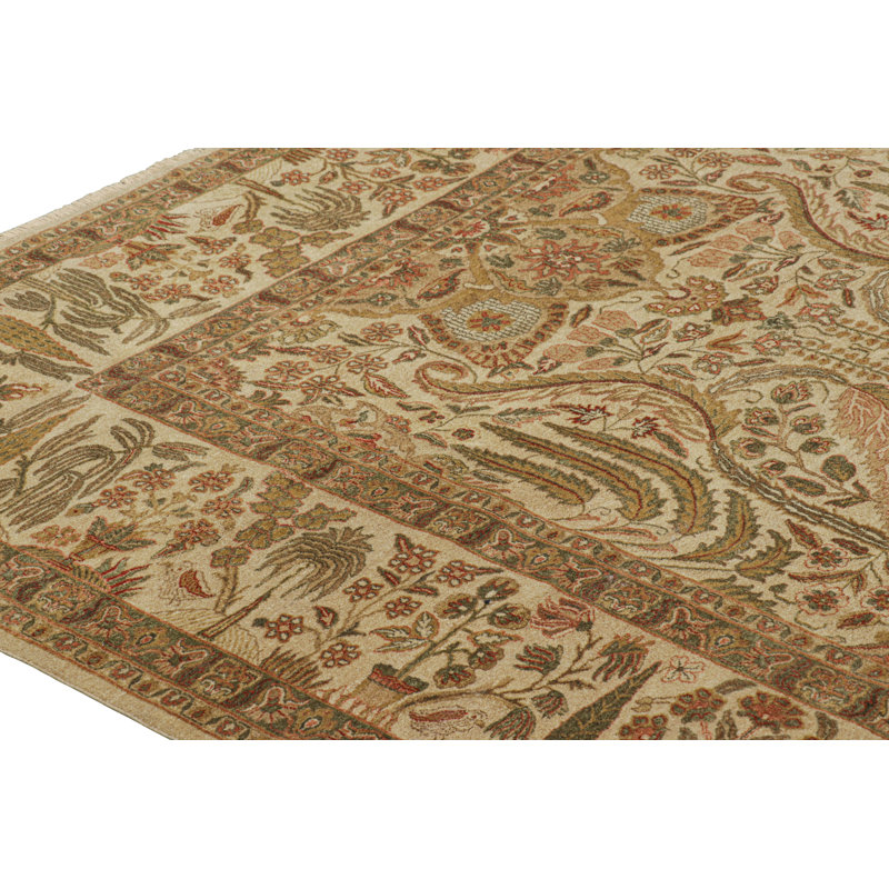 Hand Knotted Wool Floral Area Rug