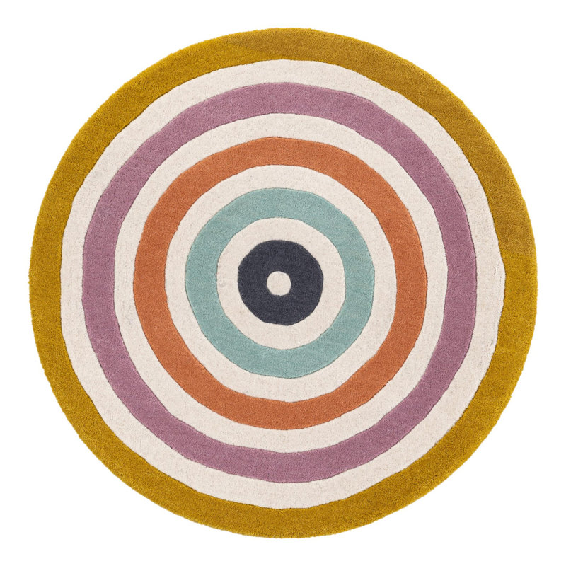 Latitude Run® Hand Tufted Wool Rug, Round 3'1"