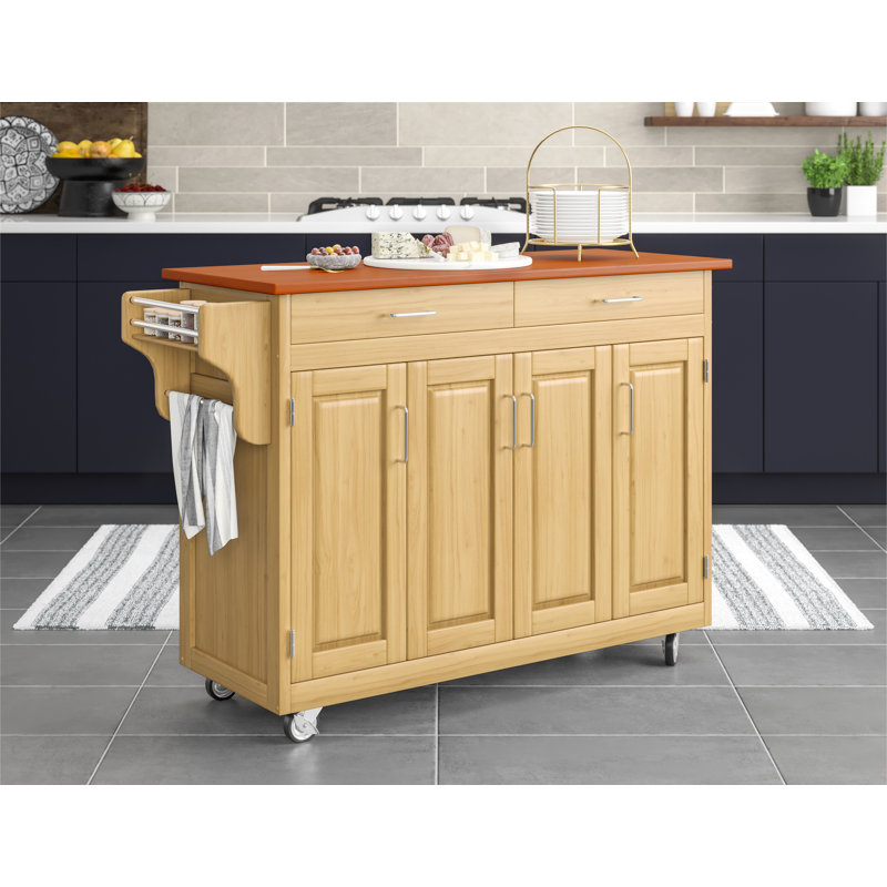 Littrell Kitchen Island, Natural Solid Wood