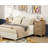 End Table Set With Charging Station,Wood Side Tables With Drawer And Storage Cabinet, Oak Nightstands Set Of 2-1506614887