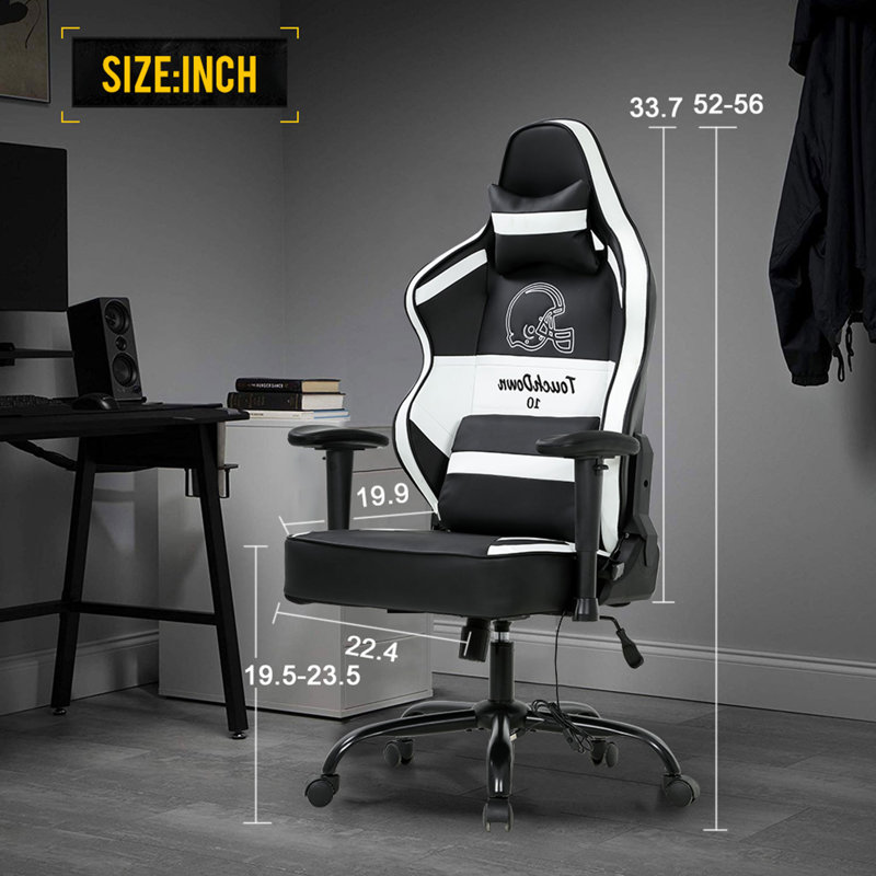 Grand et grand fauteuil de jeu de massage en polyuréthane, Similicuir noir