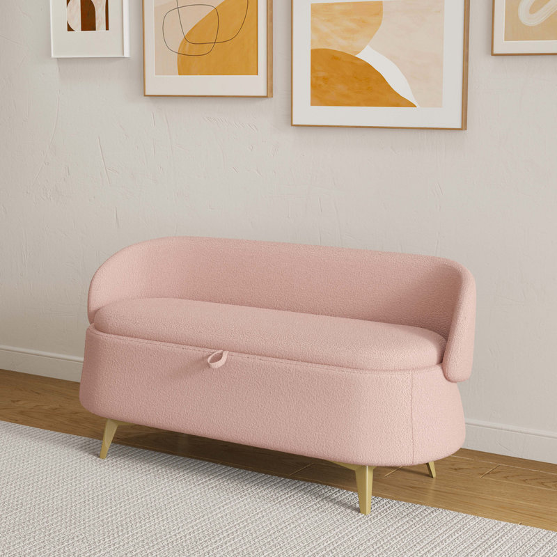 Tabouret de rangement Tamike, Rose