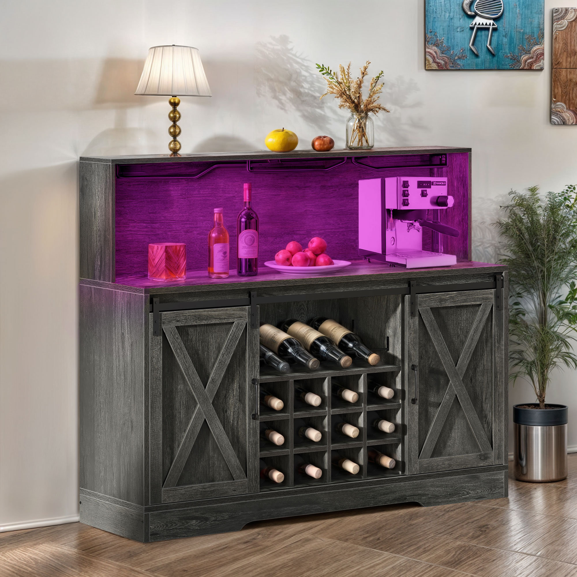 Gracie Oaks Amarjit 55.12'' Bar Cabinet | Wayfair