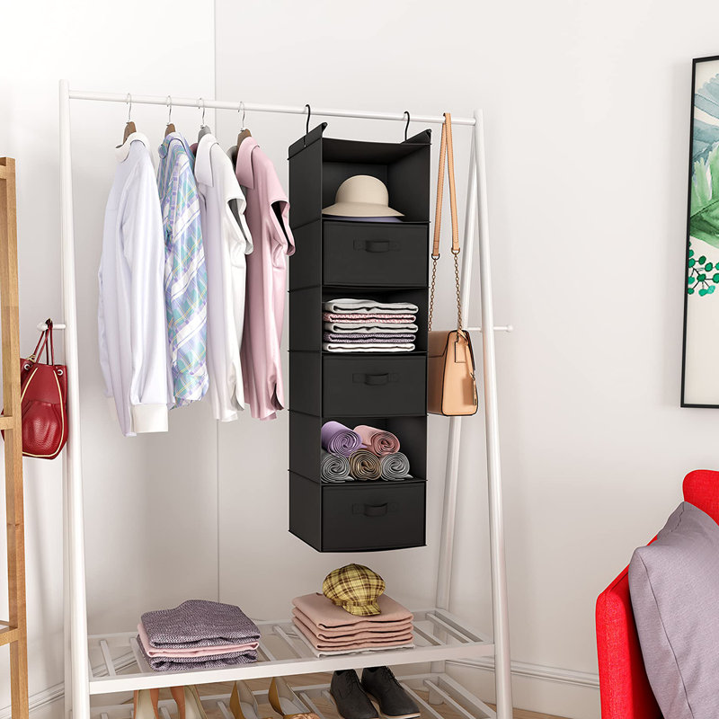 Rangement suspendu en tissu, Noir