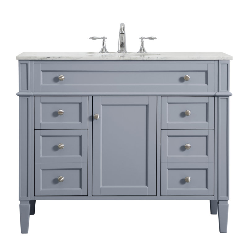 Ensemble de meuble-lavabo simple 42 po Rivers, Gris