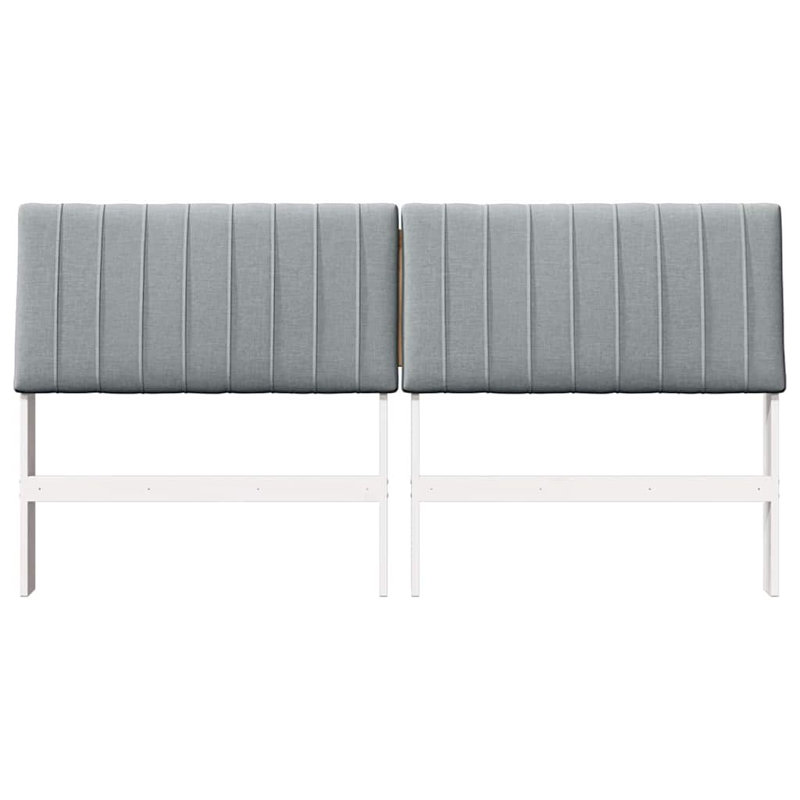 Solid Wood Headboard, King, Light Grey, White