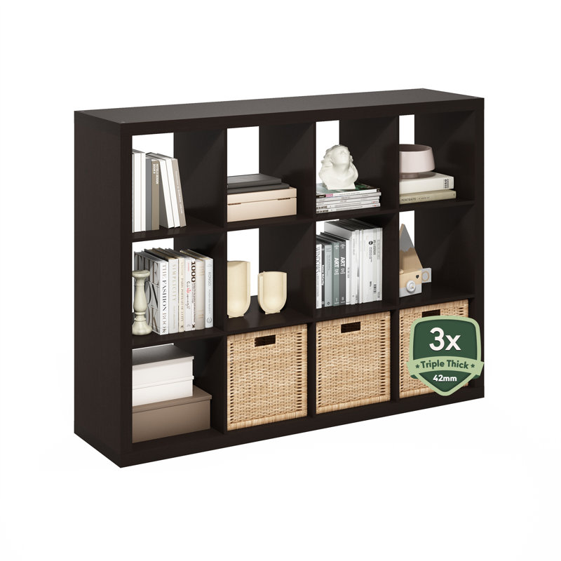 Organisateur de rangement cubique, Chêne foncé, (9 tablettes) H 43,35 po x l 43,78 po x P 15,35 po