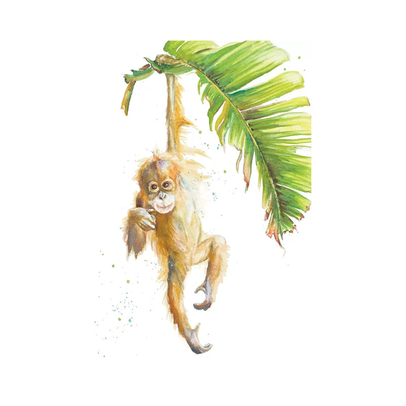 " Monkeys In The Jungle I " by Patricia Pinto, No Mat, Wrapped Canvas, 26'' H x 18'' W x 1.5'' D