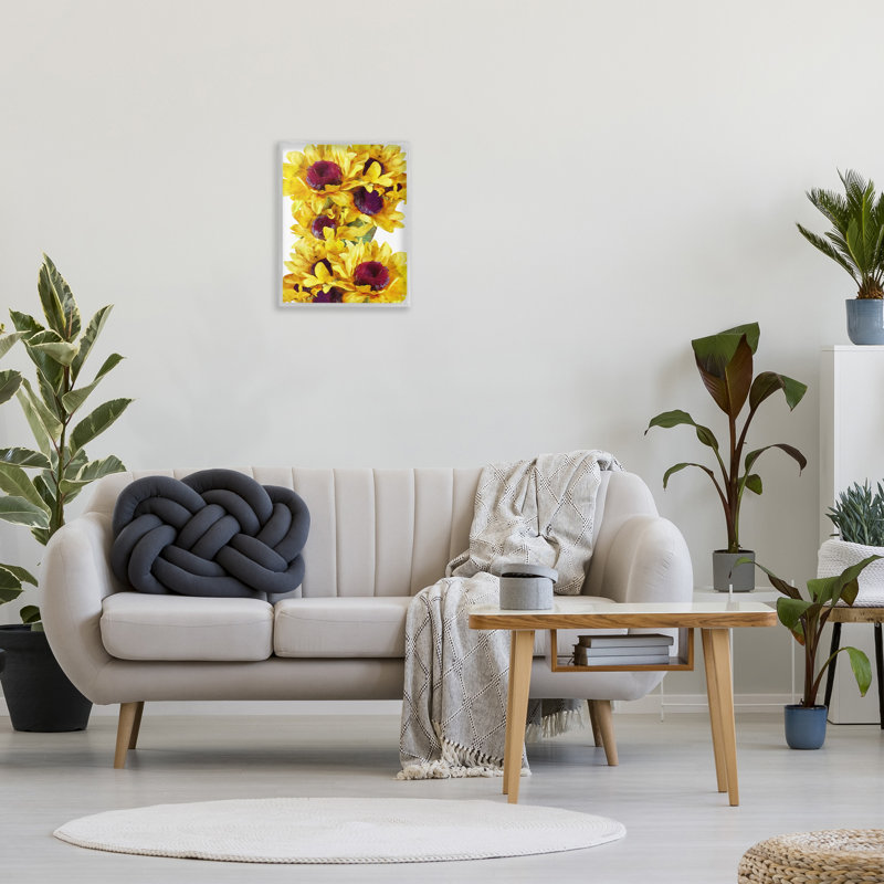 Fleurs de tournesol superposées, giclée par Chamira Young, Estampe numérique Farmhouse, H 20 po x l 16 po