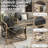 4 Pieces Modern Outdoor Furniture Patio Conversation Sets With Olefin Fabric-1970858886