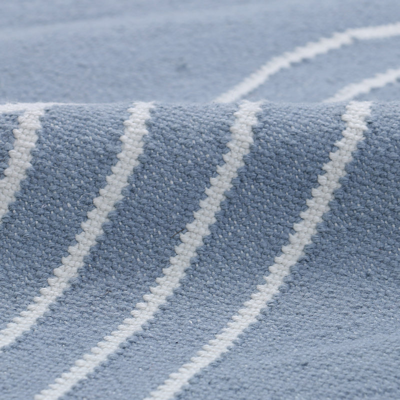 Ziggy Geometric Area Rug in Deep Ocean Blue, Rectangle 5' x 8'