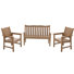 Ensemble de banc de jardin et de chaises toutes saisons, ensemble de meubles de patio 3 pièces, 2 chaises de patio et 1 banc de jardin