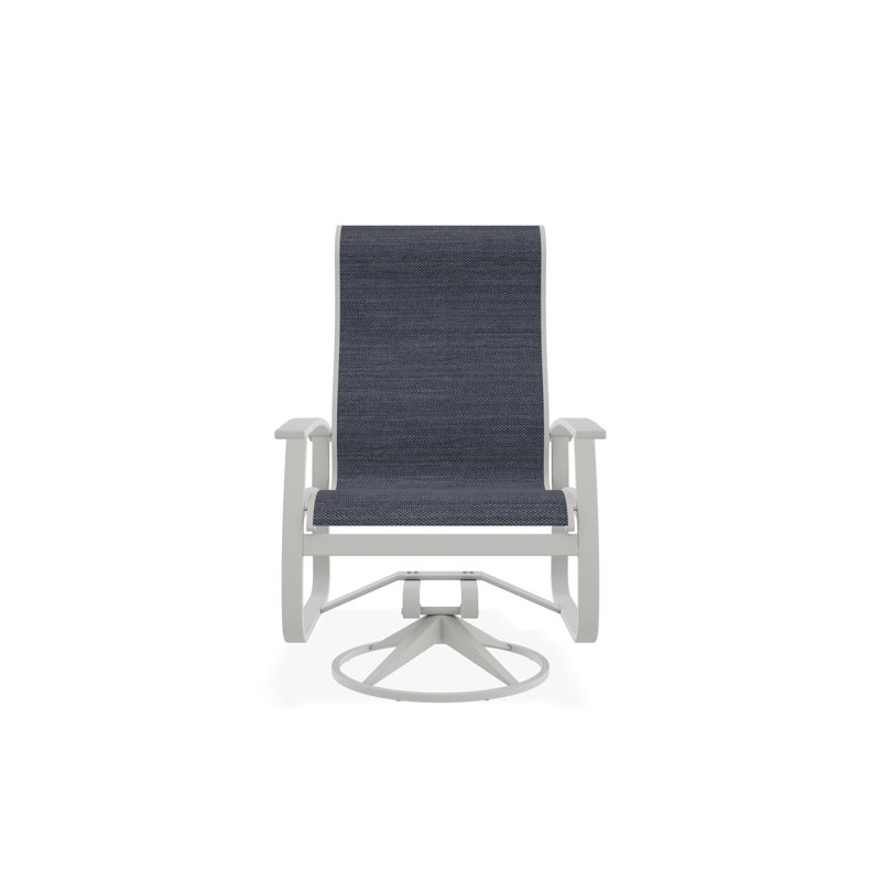 Chaise berçante pivotante en aluminium Belle Isle, Neige, Blanc 6D Sunbrella®