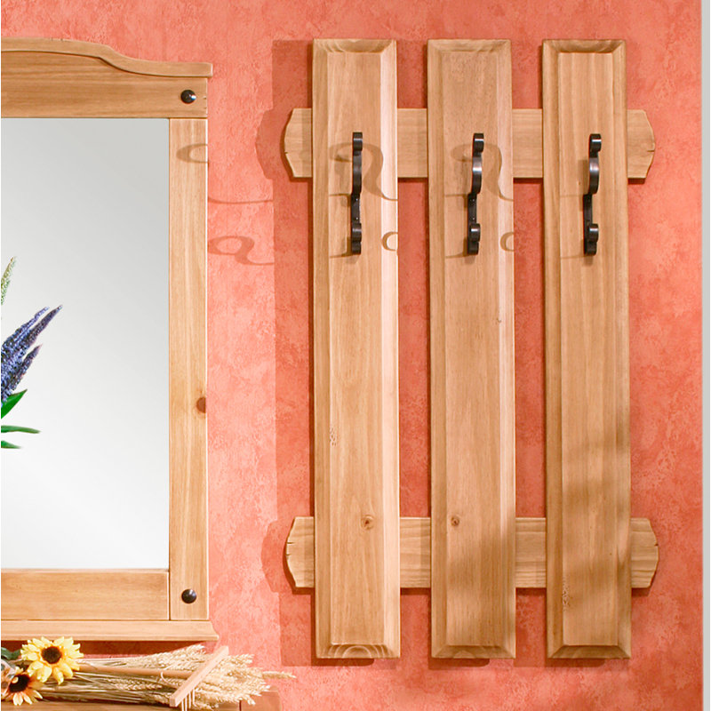 Dovray Wall 3 - Hook Wall Mounted Coat Rack, Antik