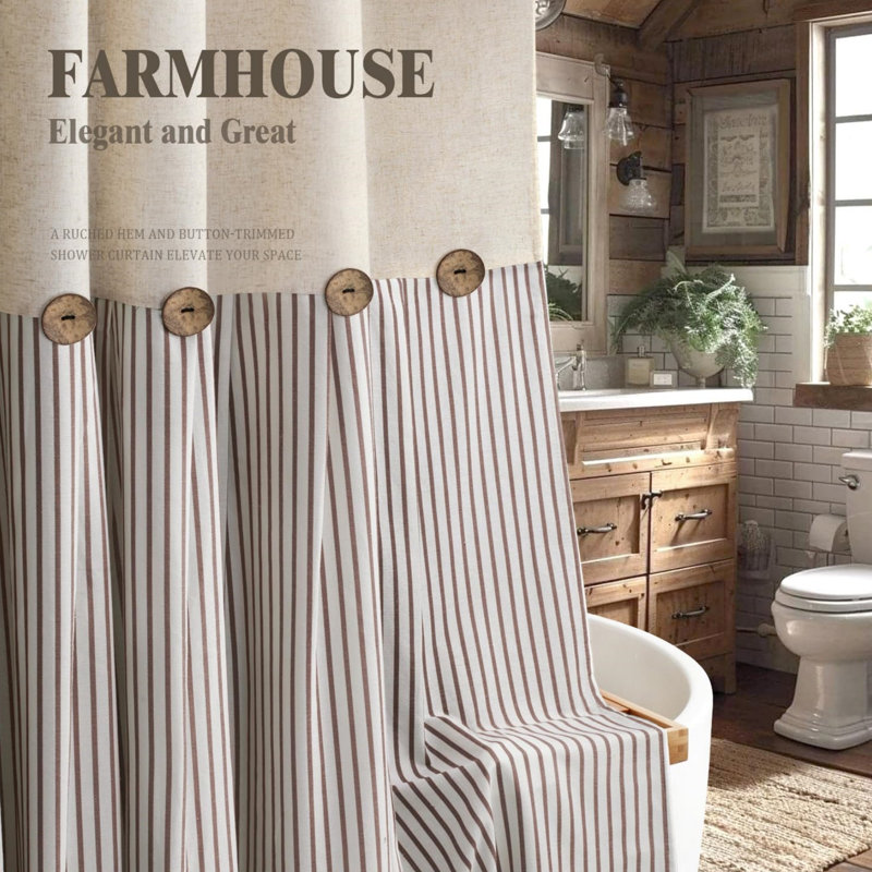 Rideau de douche Farmhouse, Brun
