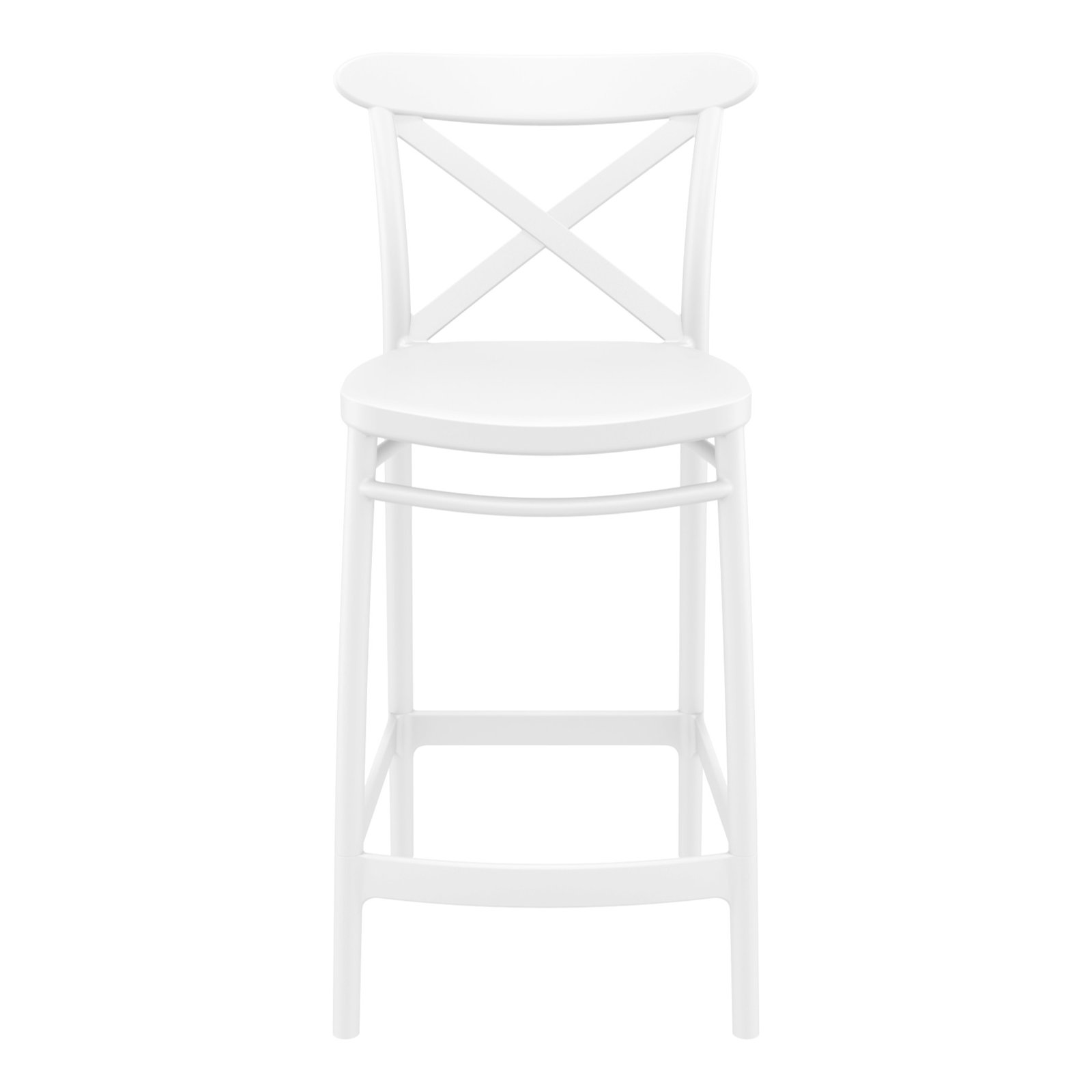 Bijou Outdoor Bar Stool, White, Counter Stool (25.6" Seat Height)