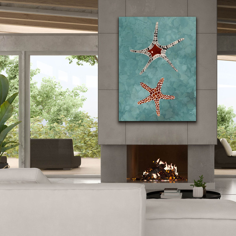 «Twin Starfish 1» par Alicia Ludwig, art mural sur toile, H 54 po x l 40 po