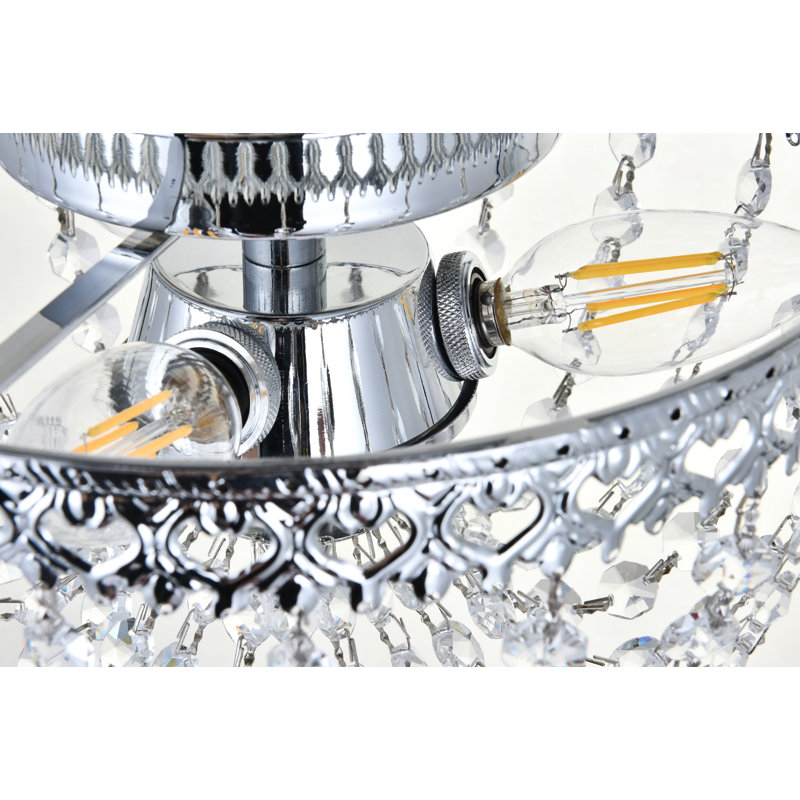 Plafonnier encastré 3 lumières Attahrawi, Chrome chrome, H 6,3 po x l 10 po x P 10 po