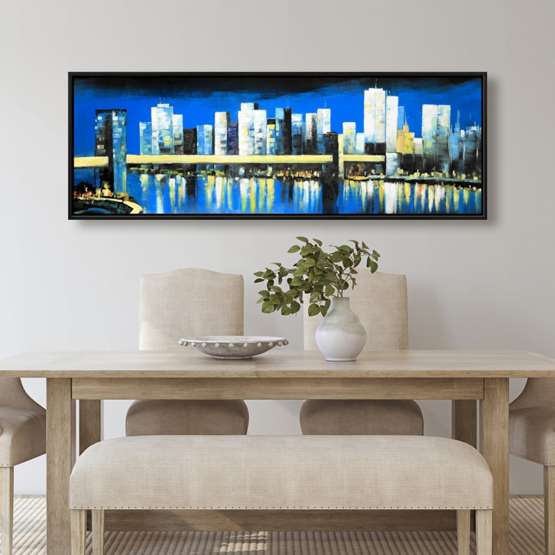 «Skyline of Lower Manhattan», décor de toile contemporaine encadrée