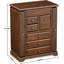 Boîte de rangement pour bijoux en bois 6 couches, organisateur de bijoux rustique avec miroir et tiroirs pour femme, étui à bijoux pour bagues et colliers, noir carbonisé-130105319