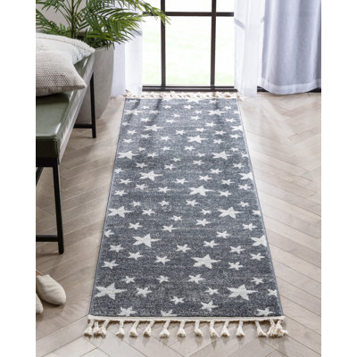 Tapis gris en polypropylène tressé à la machine Kennerdell