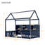 Lit pour enfant avec éclairage à DEL avec rangement intégré, lit simple bleu marine-2130295209