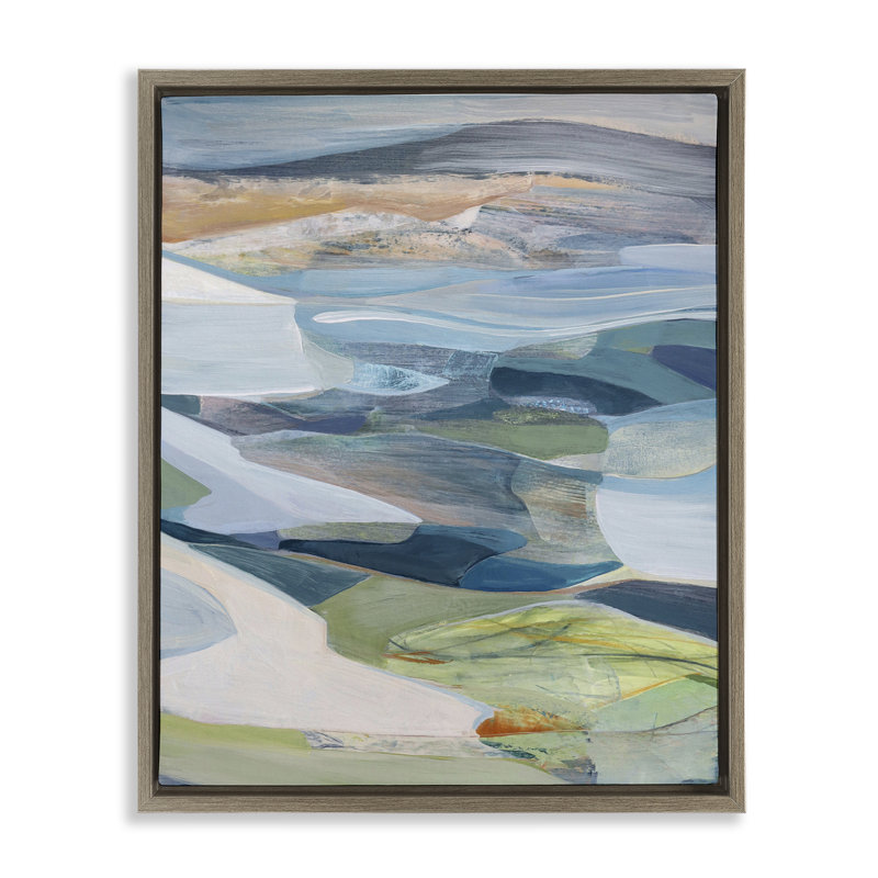 Cadre flottant Shifting Horizons Distorsion, design par Farren Lee, H 21 po x l 17 po, Cadre flottant orme Montalcino