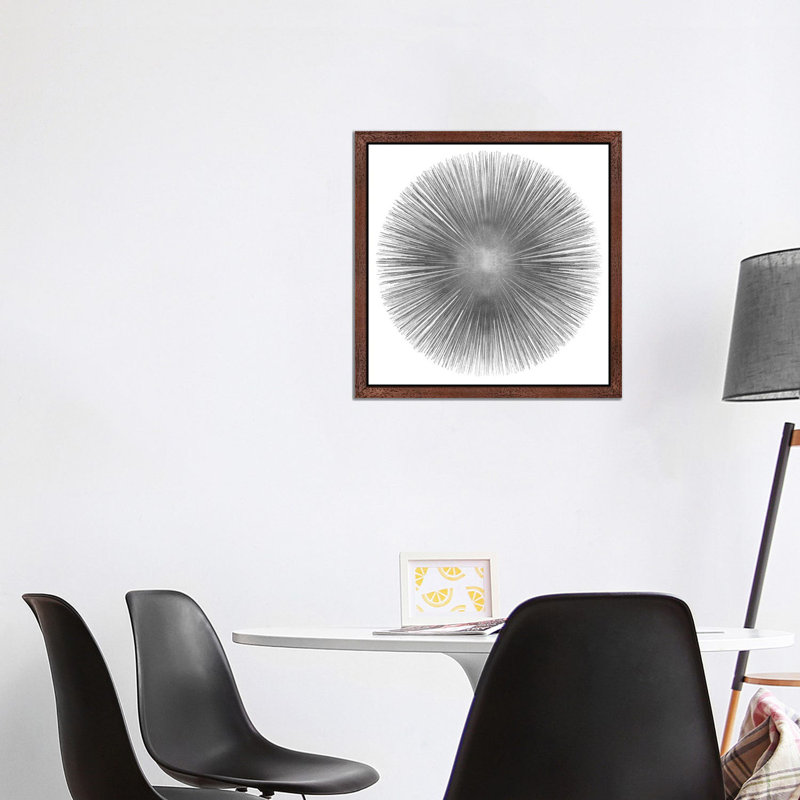Print on Canvas, 45.72 cm H x 45.72 cm W, Grey/White, Brown Floater Framed