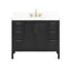 Meuble-lavabo simple 42 po avec plateau en chêne noir Luka-117807152-117807156