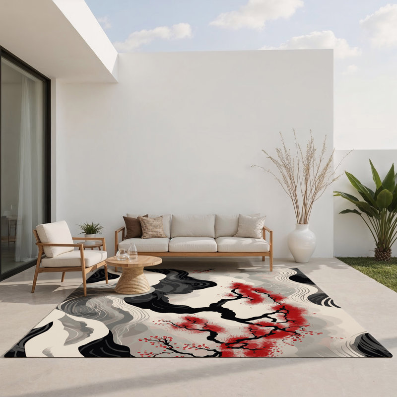 Tapis intérieur et extérieur Petal Symphony, Rectangle 9 pi x 12 pi