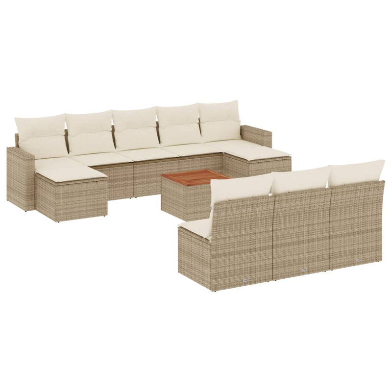 Ensemble de 11 canapés de jardin en rotin PE beige Vidaxl