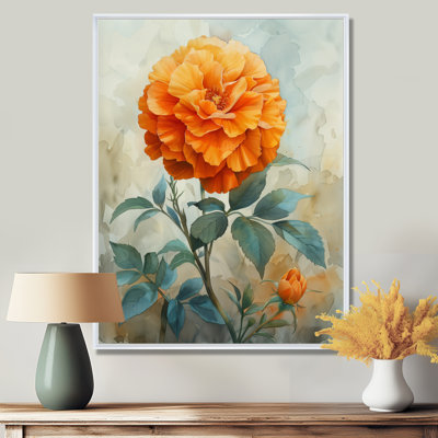 Orange orange, fleur parfumée, souci I - impression murale souci