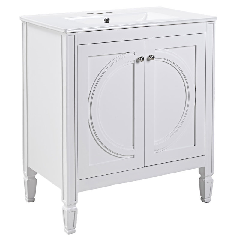 Meuble-lavabo vintage avec lavabo en céramique