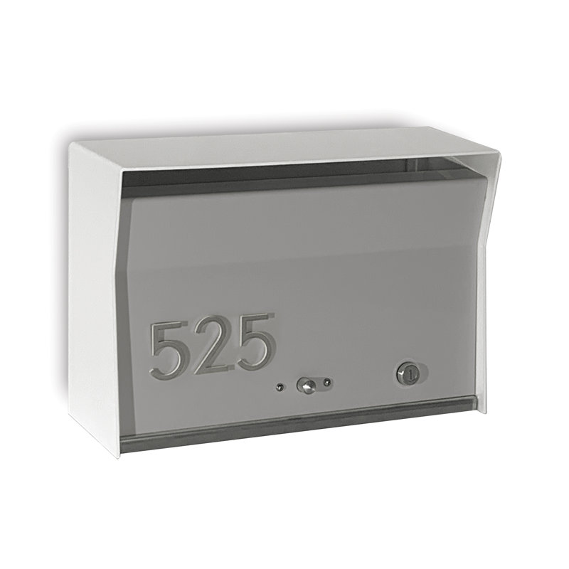 Boîte aux lettres murale verrouillable RetroBox, Blanc/acier, Oui
