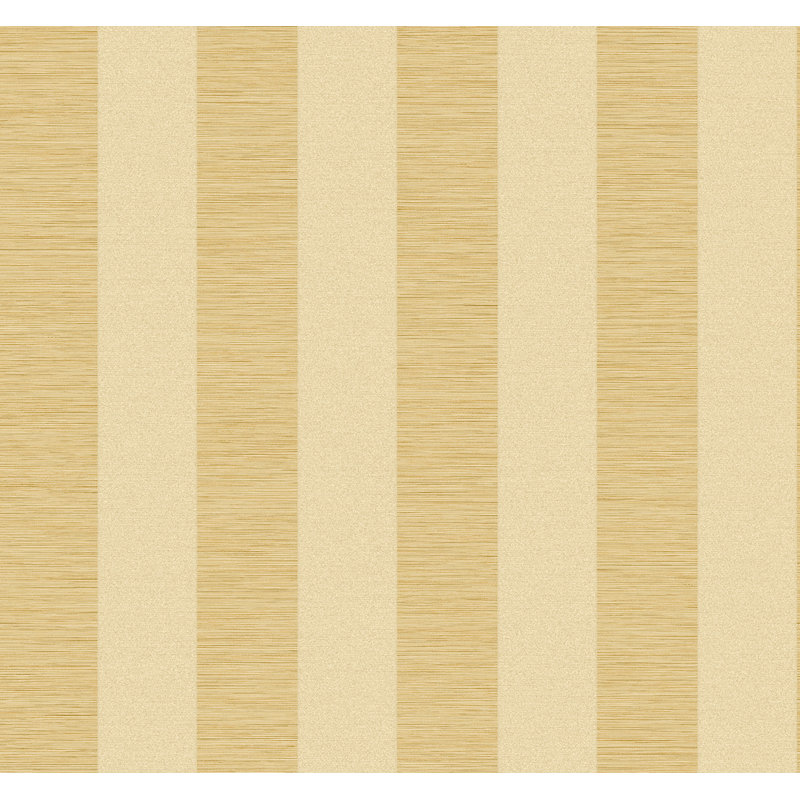 Papier peint rayé en lin doré Seabrook Designs, Doré