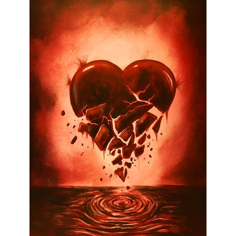 «Love Lost Broken Heart», reproduction sur toile tendue, H 16 po x l 12 po