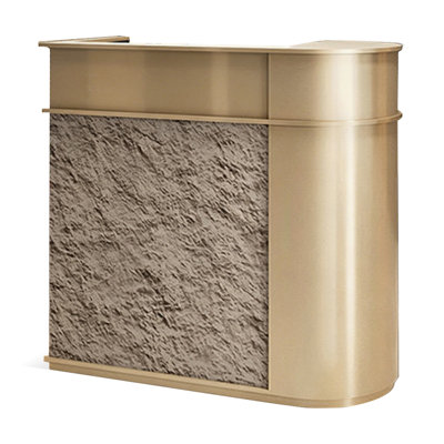 Contemporary Half-Circle Manufactured Wood Reception Desk