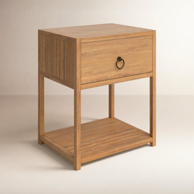Elin 1-Drawer Acacia Nightstand