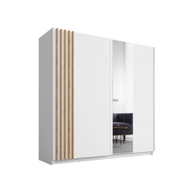 7B60936FDC6B43D0AC60547F4D264F43 Sliding Door Wardrobe 200cm with Mirrored Door