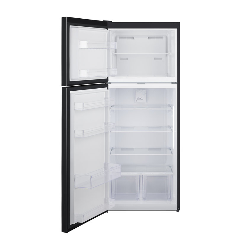 Summit Appliance 28" Wide Top-Mount Refrigerator-Freezer, Black, Left Handed