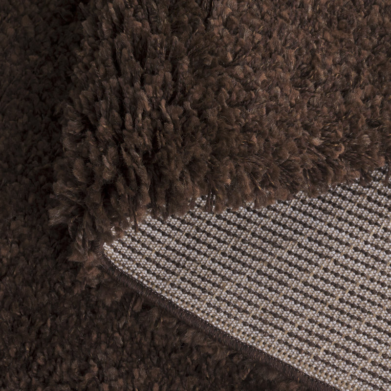 Angeliya Shag Performance Solid Color Rug, Runner 2'3" x 13', Brown