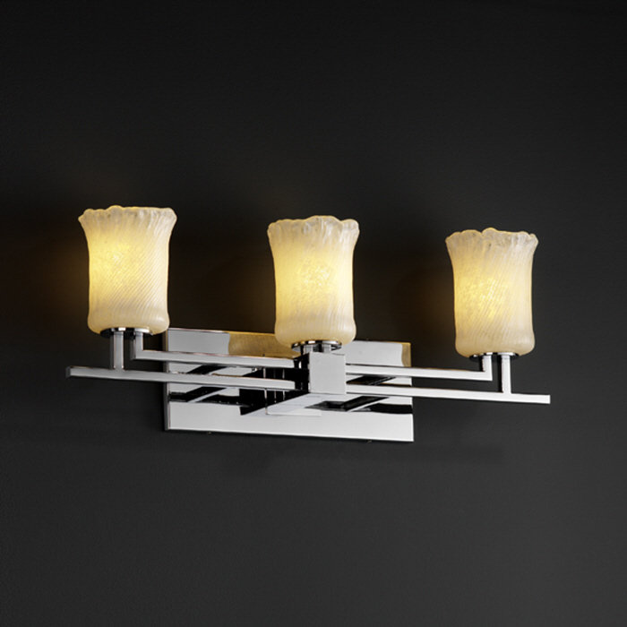 Leroux 3 - Light Bath Bar, Whitewash, Polished Chrome