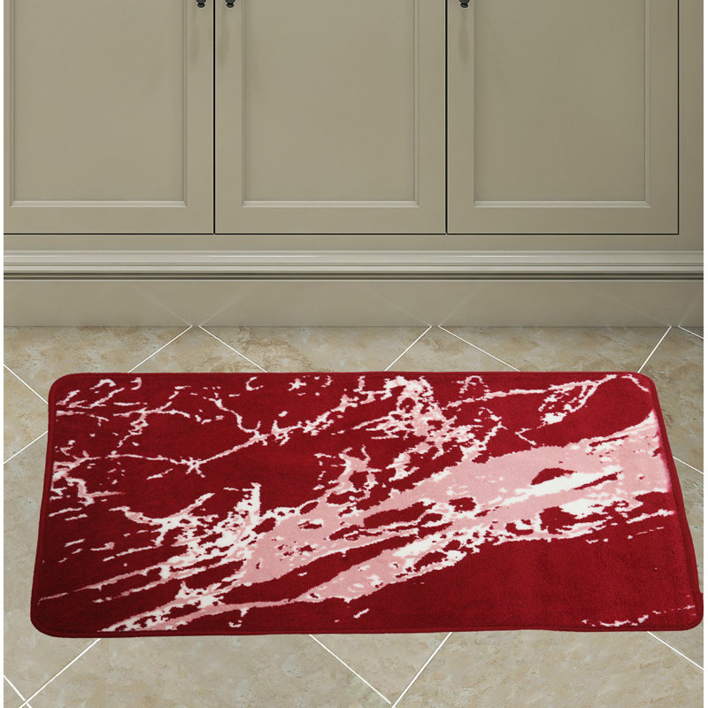 Tapis pour salle de bain Hewie, Bourgogne