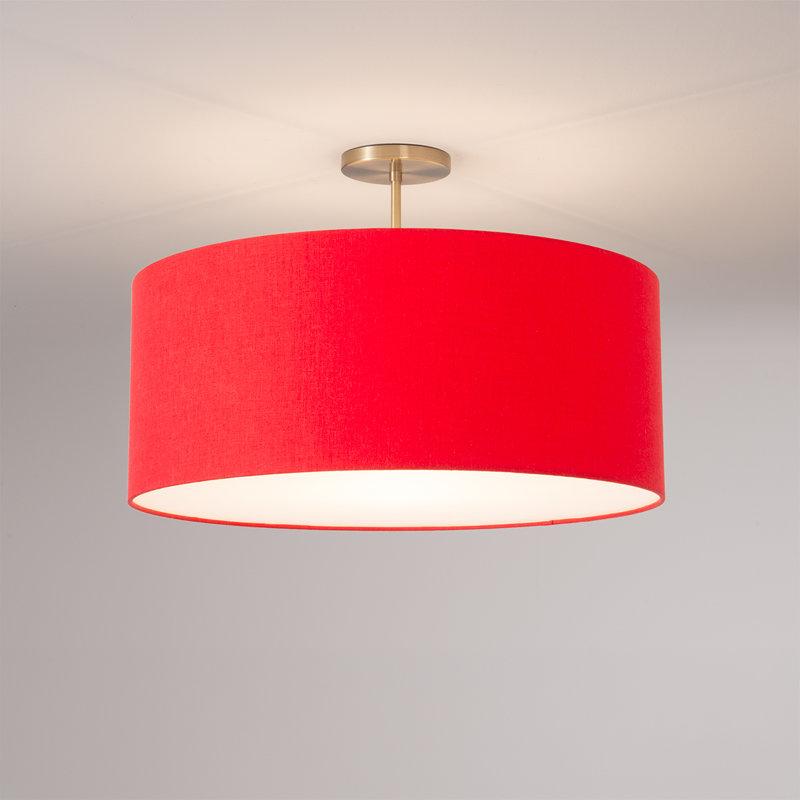 Plafonnier extensible semi-encastré, rouge cramoisi, laiton vieilli