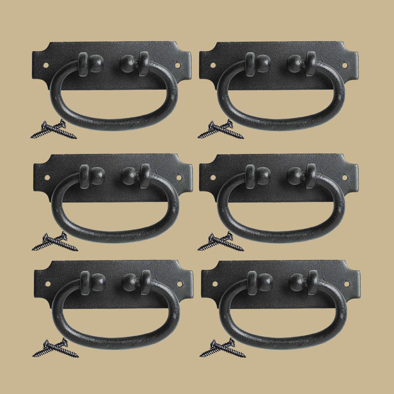 Drawer Hepple Wrought Iron 4 1/2" Center to Center Drop Handle Multipack