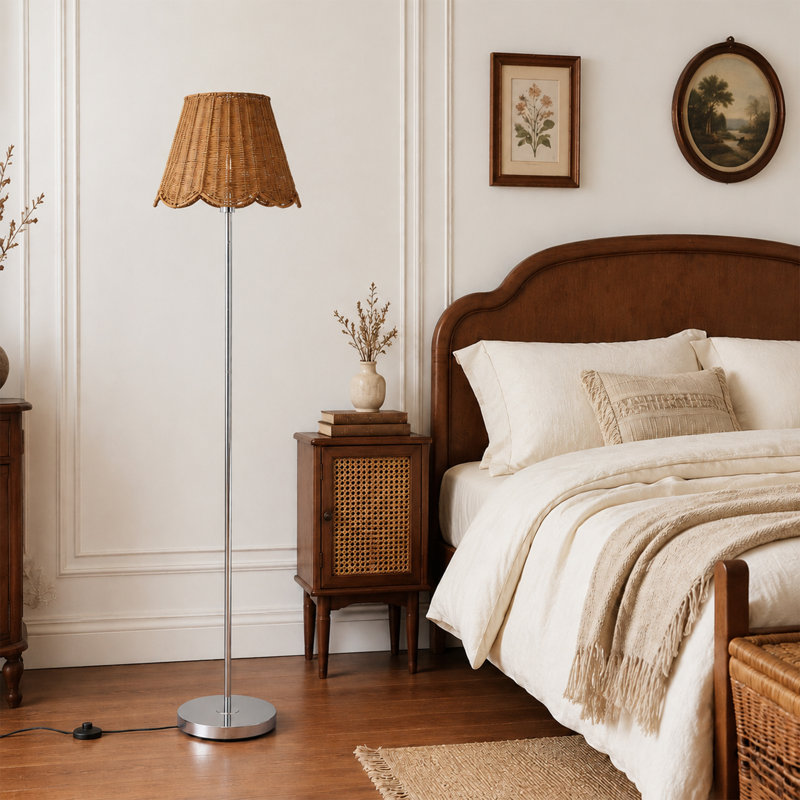 61” Rattan Floor Lamp