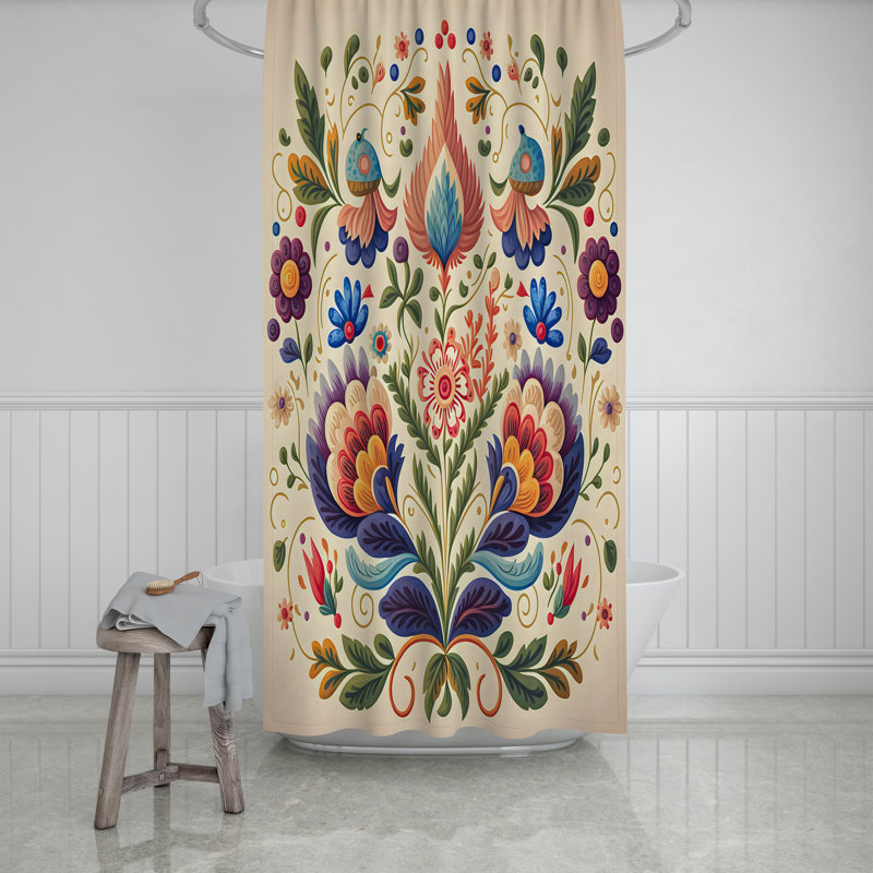 Rideau de douche Floral, H 93 po x l 70 po