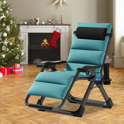 Oversized Padded Zero Gravity Chair Camping Recliner Lawn Recliner by Arlmont & Co.