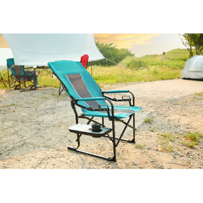 Folding Duty Lawn Chair with Side Table