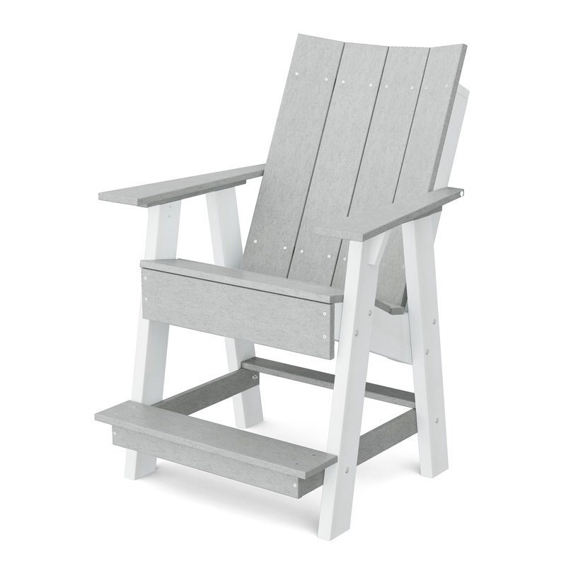 Chaise haute Adirondack contemporaine, Gris clair / blanc